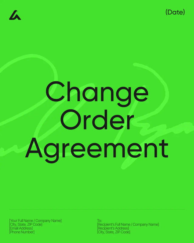 Change Order Agreement Template