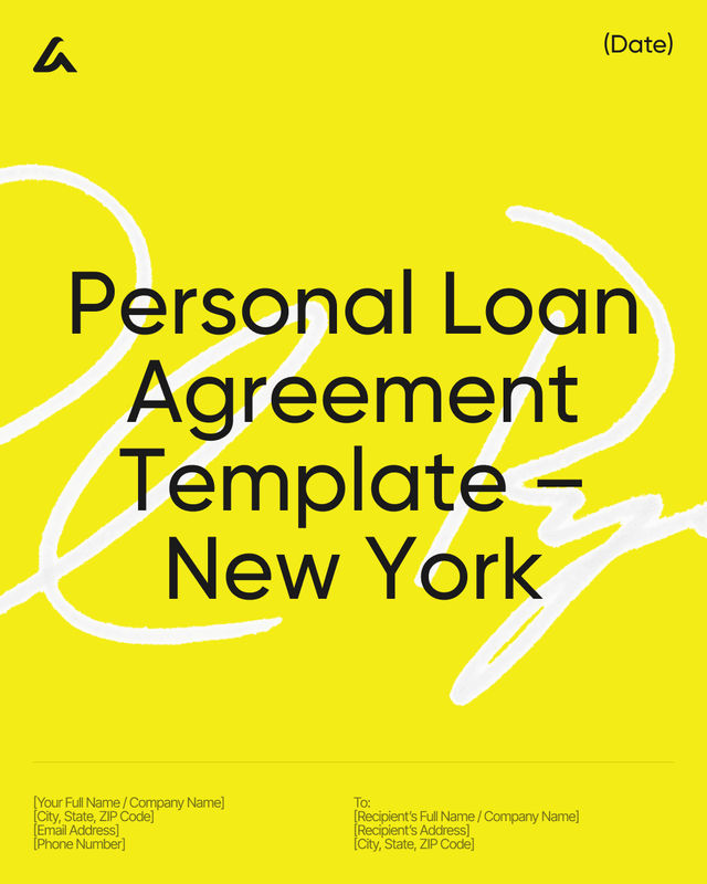 Personal Loan Agreement: Interest and Repayment – New York