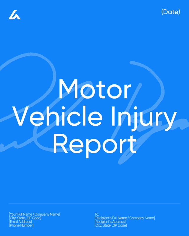 Motor Vehicle Injury Report Template: Accident & Liability