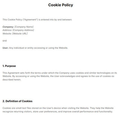 Cookie Policy Template