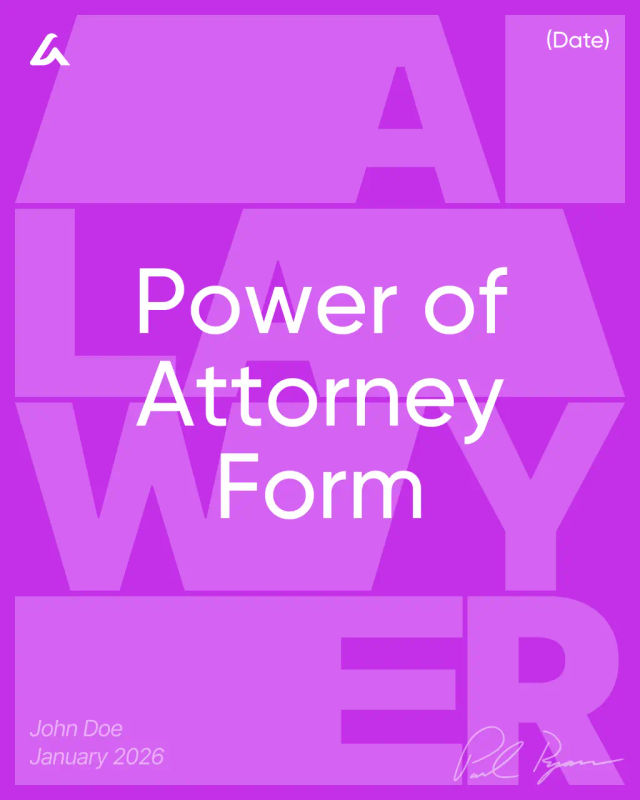 Power of Attorney Form Template: Authority & Validity