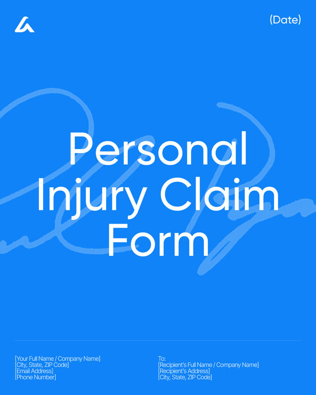Personal Injury Claim Form Template: Damages, Evidence & Filing