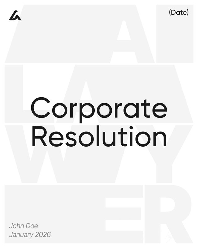 Corporate Resolution Template: Approvals and Signatures