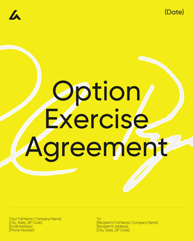 Option Exercise Agreement Template: Shares, Price and Terms