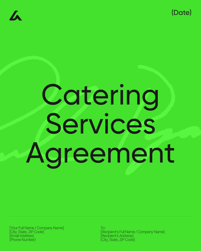 Catering Services Agreement Template: Pricing & Cancellation
