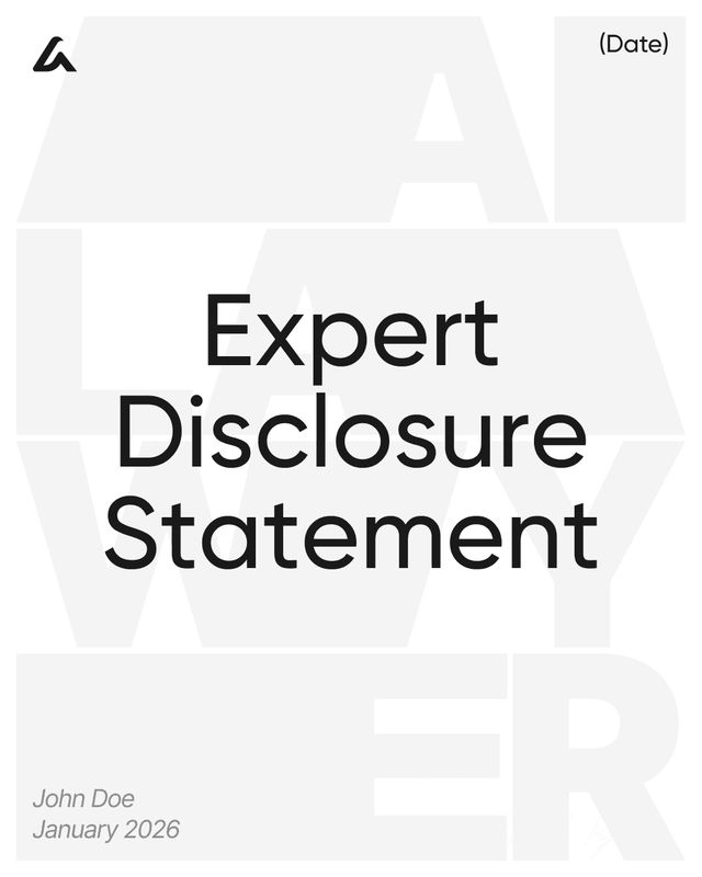 Expert Disclosure Statement Template: Witness Opinion Summary