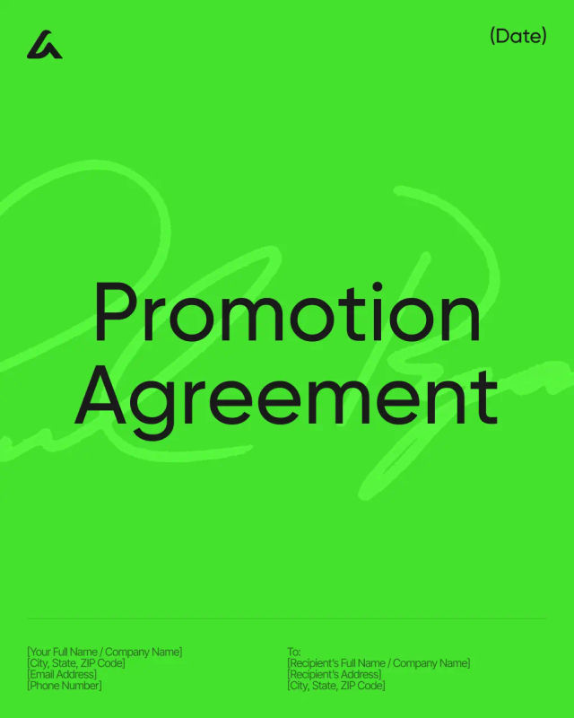 Promotion Agreement Template