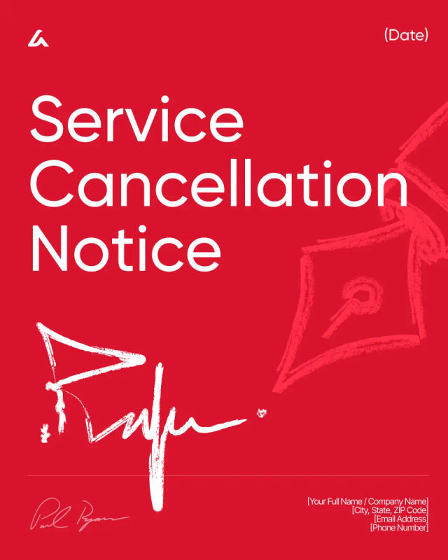 Service Cancellation Notice Template