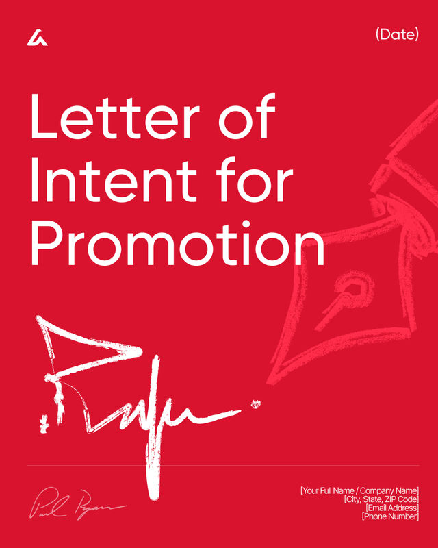 Letter of Intent for Promotion Template