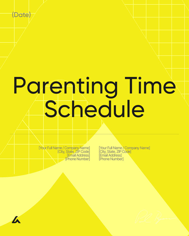 Parenting Time Schedule Template: Custody and Visitation