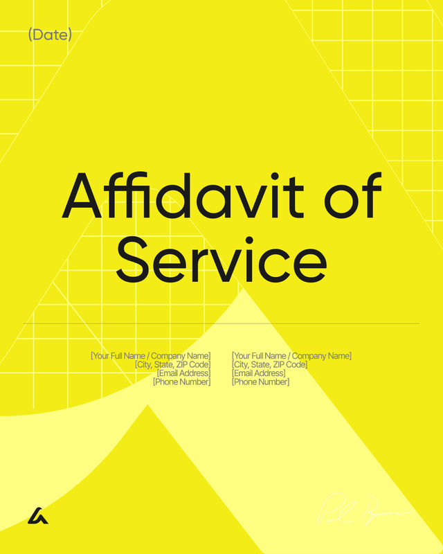 Affidavit of Service Template: Delivery, Dates & Signature