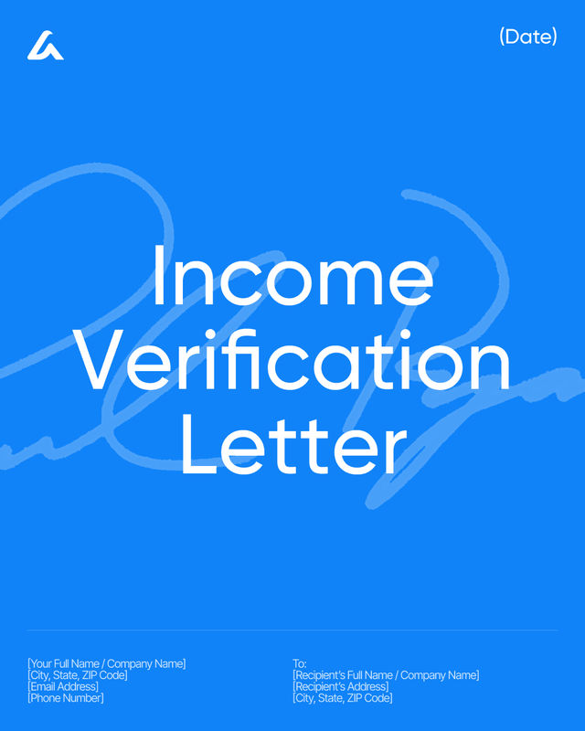 Income Verification Letter Template