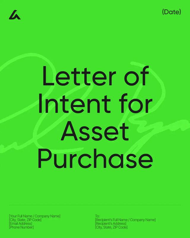 Letter of Intent (LOI) for Asset Purchase Template