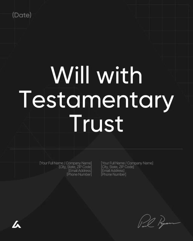Will with Testamentary Trust Template