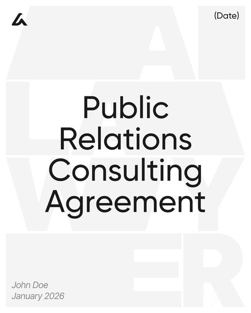 Public Relations Consulting Agreement