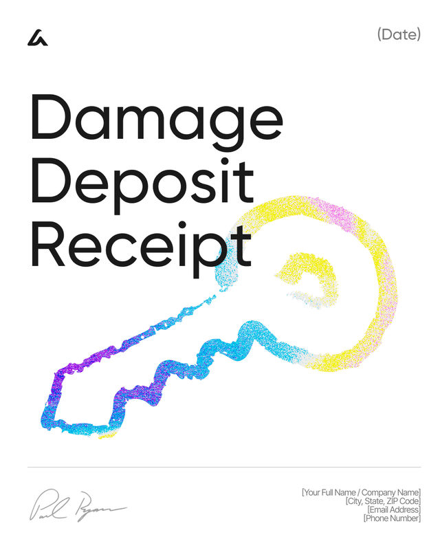 Damage Deposit Receipt Template: Payment Proof & Tenant Records