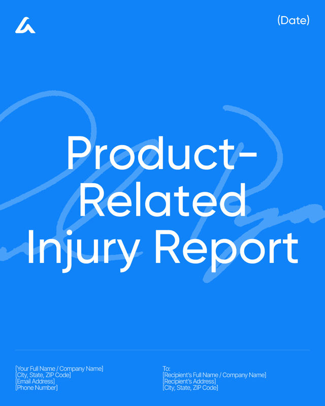 Product-Related Injury Report Template: Incident & Details