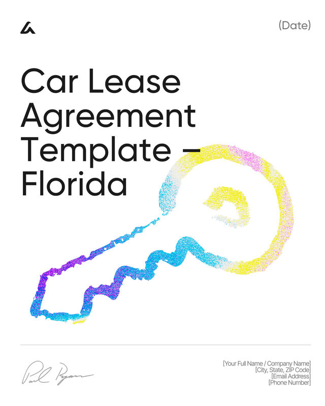 Car Lease Agreement: Payments, Lease Term Template – Florida Law