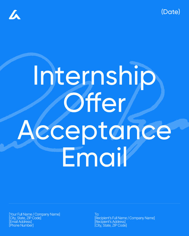 Internship Offer Acceptance Email Template