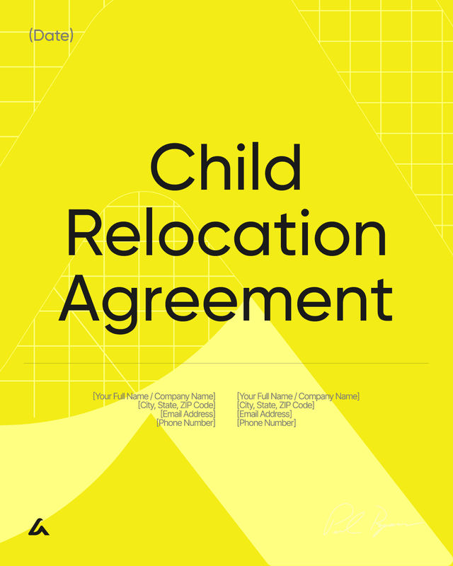 Child Relocation Agreement Template