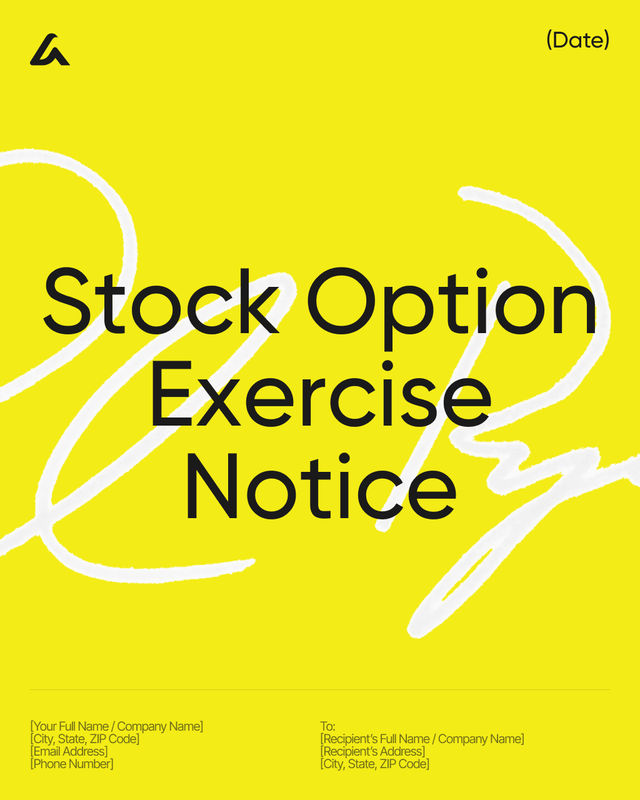 Stock Option Exercise Notice Template: Election and Shares