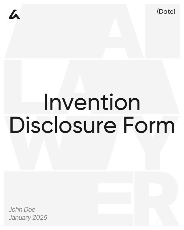 Invention Disclosure Form Template: Internal IP Submission