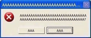 Humorous Windows-style error popup screaming “AAAA” to show panic when receiving a final demand letter.
