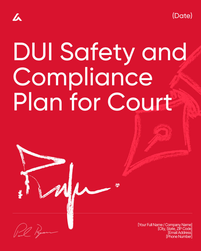 DUI Safety and Compliance Plan Template: Court Terms Guide