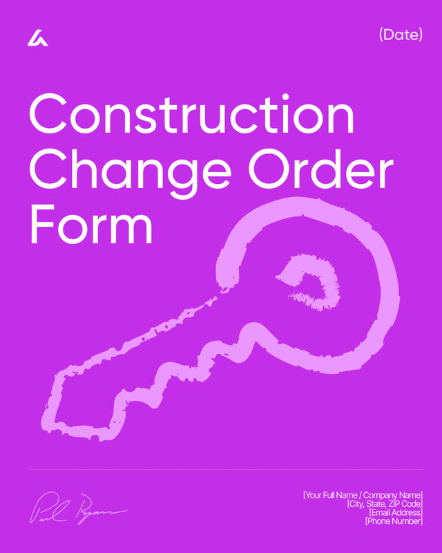 Construction Change Order Form Template: Scope and Price