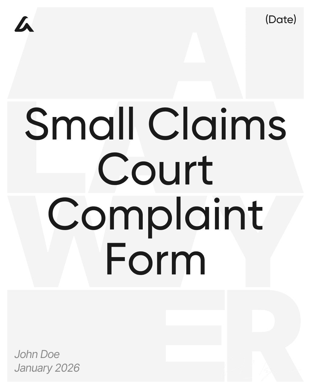 Small Claims Court Complaint Form