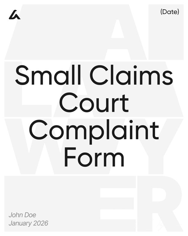 Small Claims Court Complaint Form: Filing & Case Details Guide