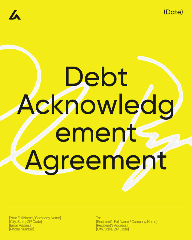 Debt Acknowledgement Agreement Template