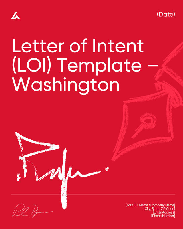 Letter of Intent (LOI): Terms, Timeline Template – Washington
