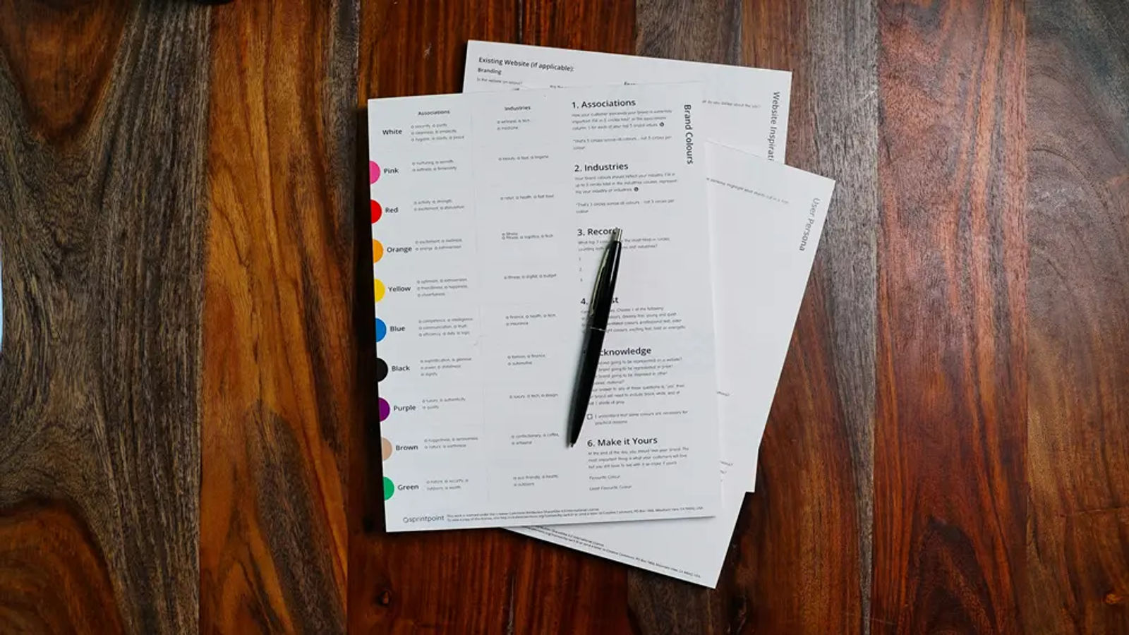 Business sale paperwork and pen on a wooden desk