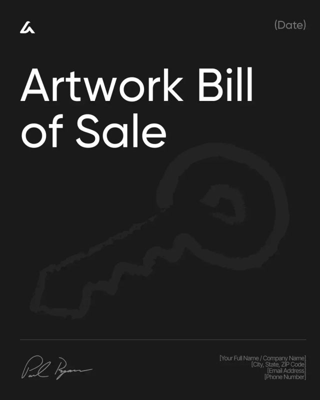 Artwork Bill of Sale Template