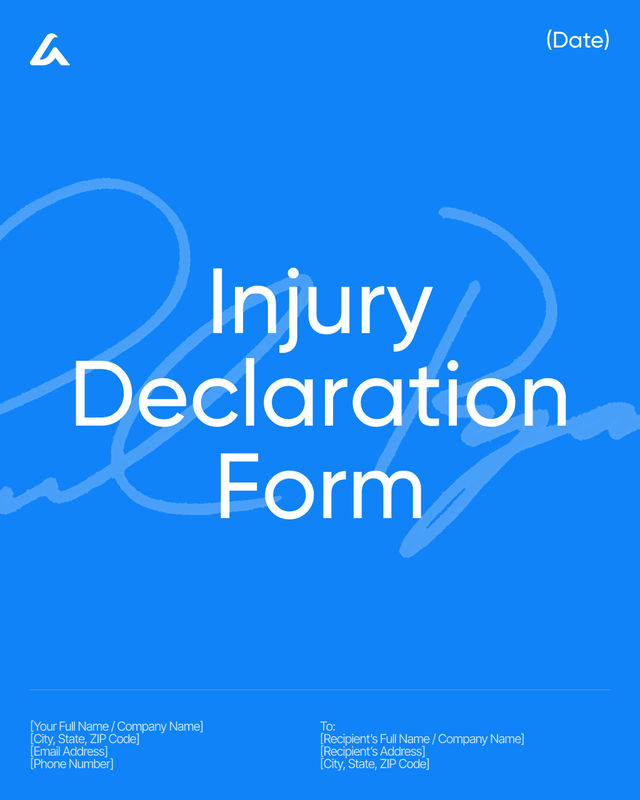 Injury Declaration Form Template: Facts, Date & Signature