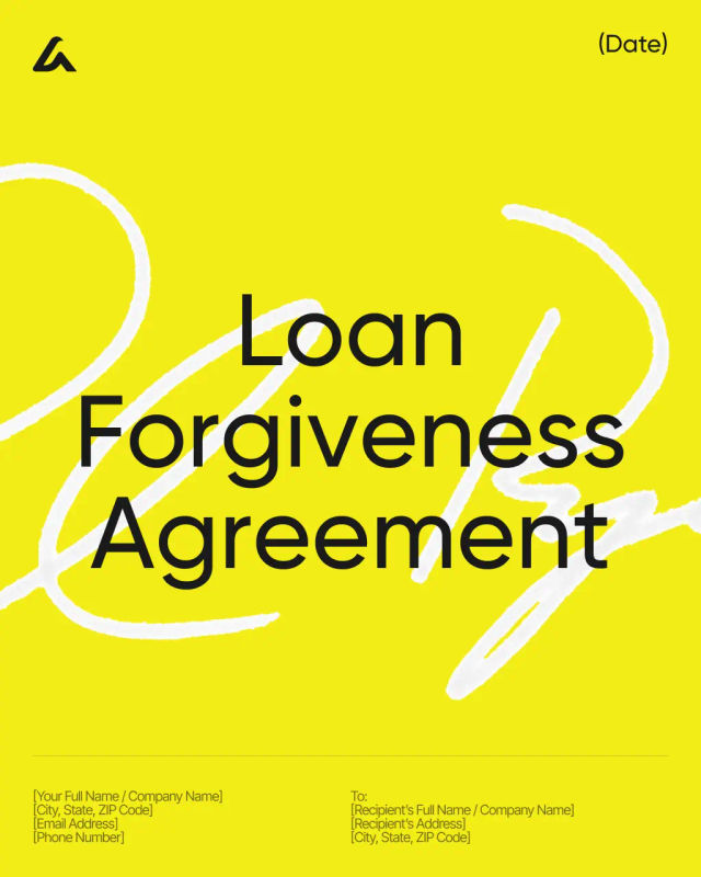 Loan Forgiveness Agreement Template: Debt Release & Tax Rules
