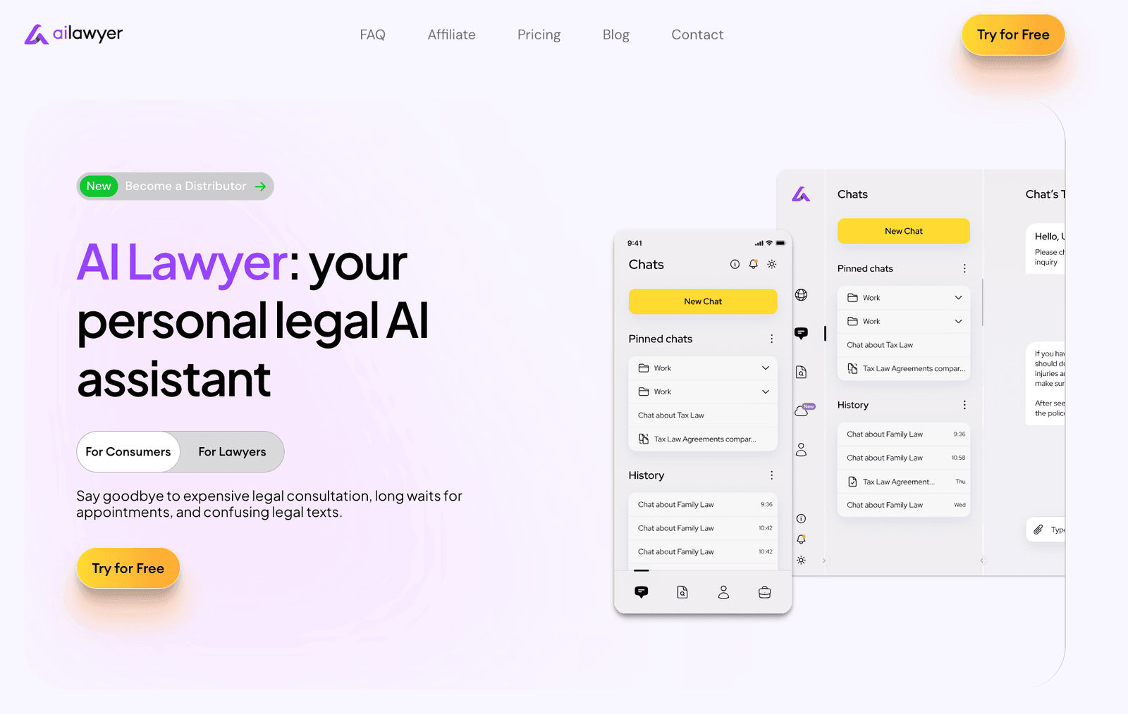 main page of AI Lawyer