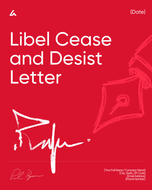 Libel Cease and Desist Letter