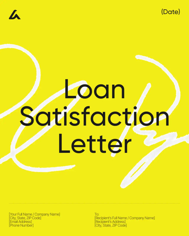 Loan Satisfaction Letter Template: Debt Paid & Release Notice