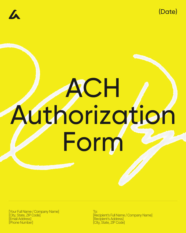 ACH Authorization Form Template: Consent and Revocation