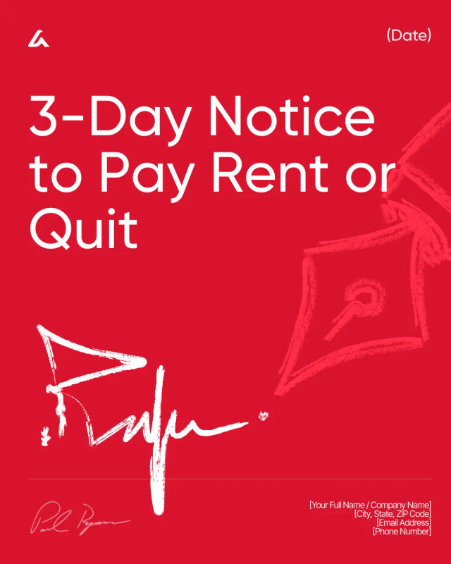 3-Day Notice to Pay Rent or Quit Template
