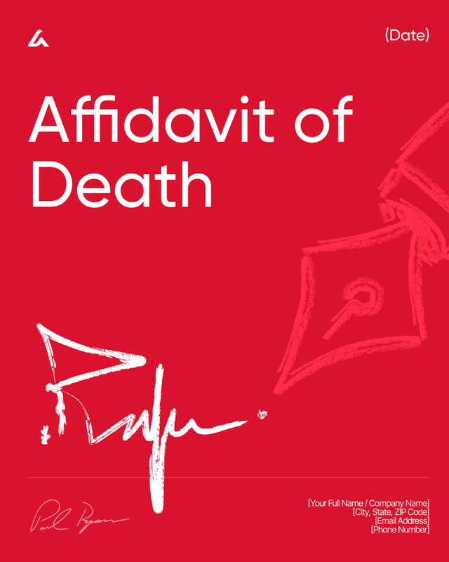 Affidavit of Death Template