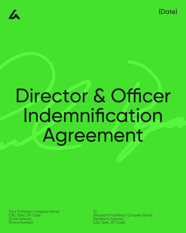 Director & Officer Indemnification Agreement Template