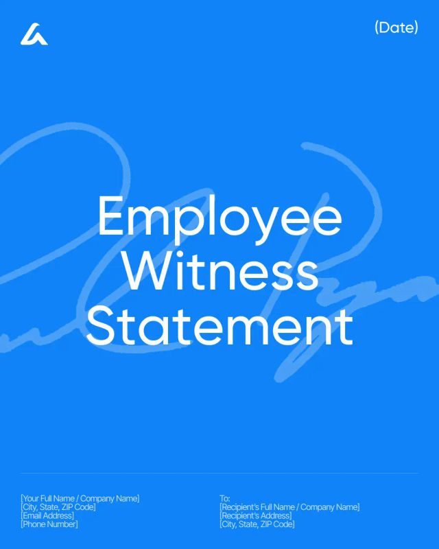 Employee Witness Statement Template