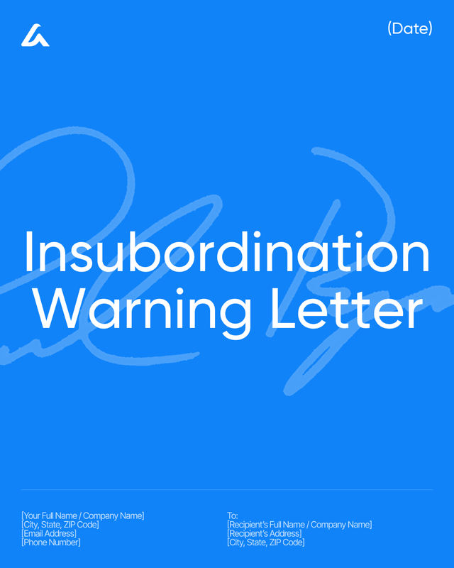 Insubordination Warning Letter Template