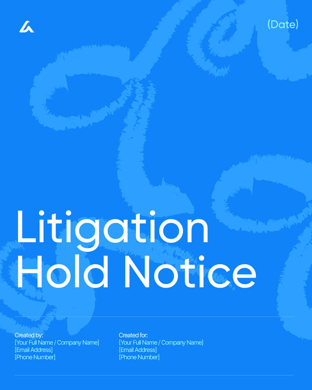 Litigation Hold Notice Template: Preserve Evidence & Legal Duty