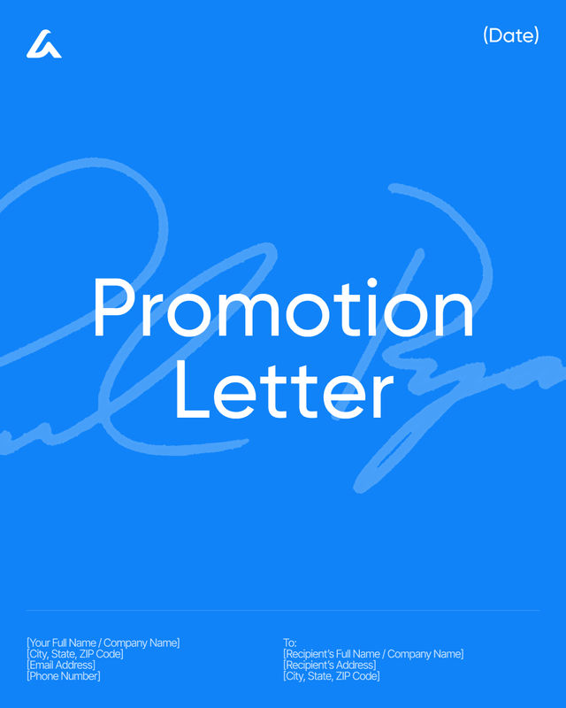Promotion Letter Template: New Title, Pay & Effective Date