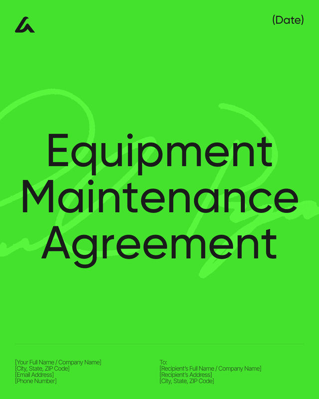 Equipment Maintenance Agreement Template: Service & Pricing