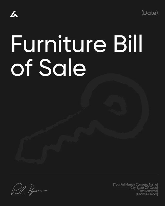 Furniture Bill of Sale Template: Transfer & Sale Terms